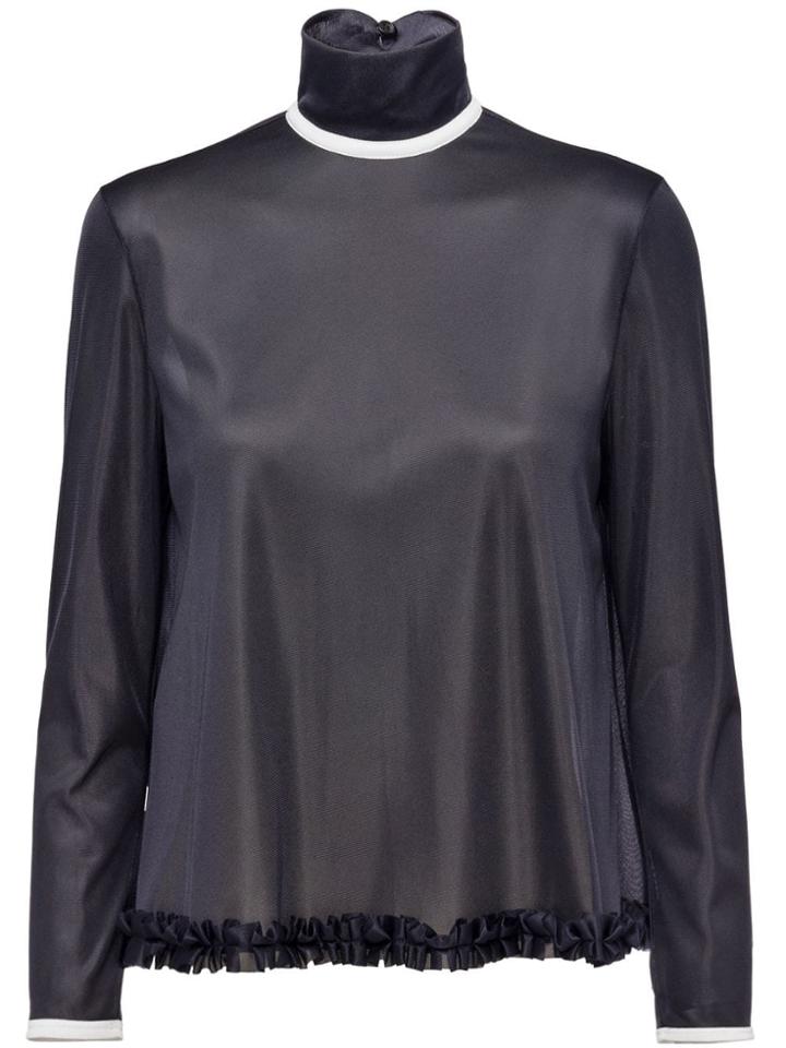Miu Miu Turtle Neck Blouse - Black