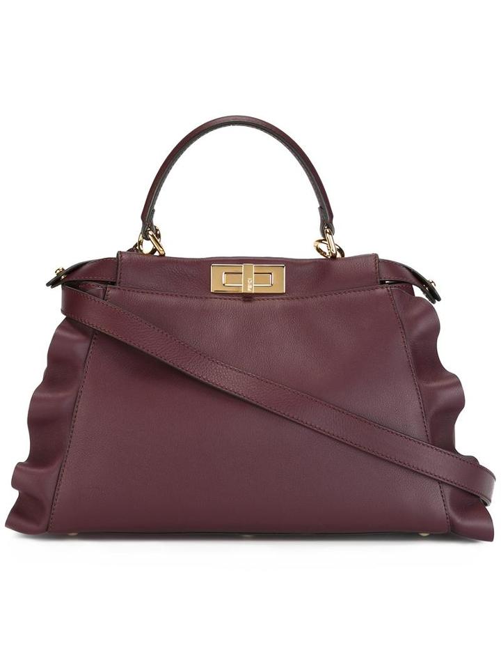 Fendi - Medium 'peekaboo' Tote - Women - Calf Leather - One Size, Red, Calf Leather