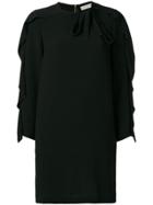 L'autre Chose Ruffle Trim Shift Dress - Black