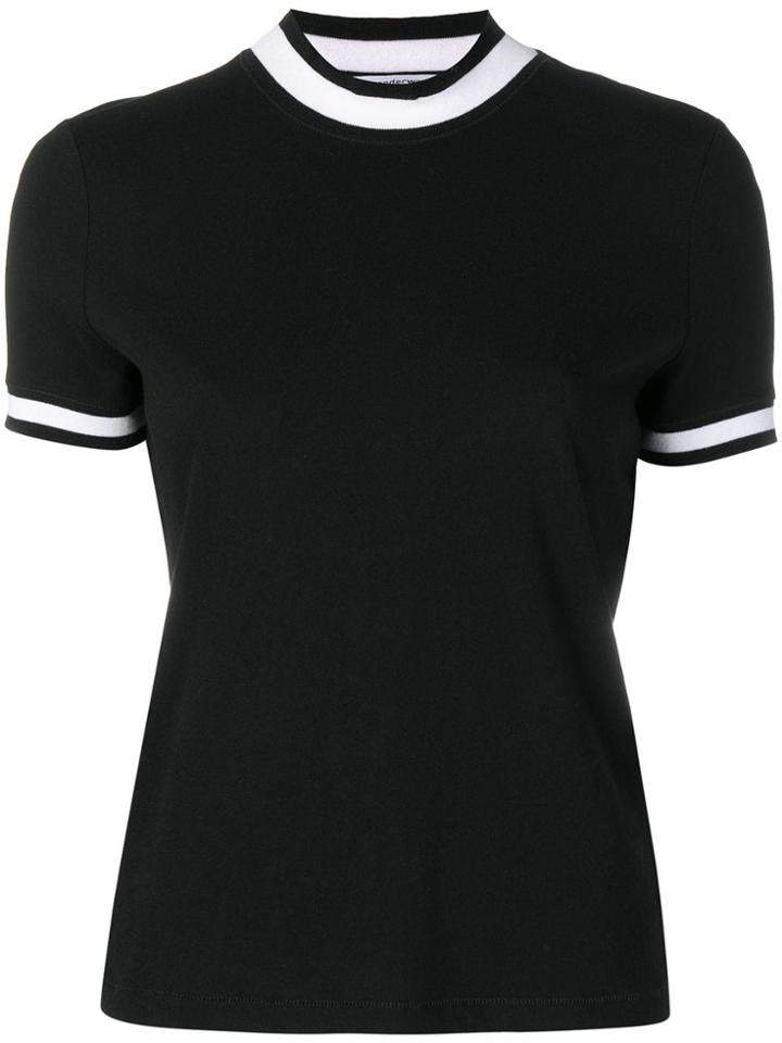 T By Alexander Wang Stripe-detail T-shirt - Black