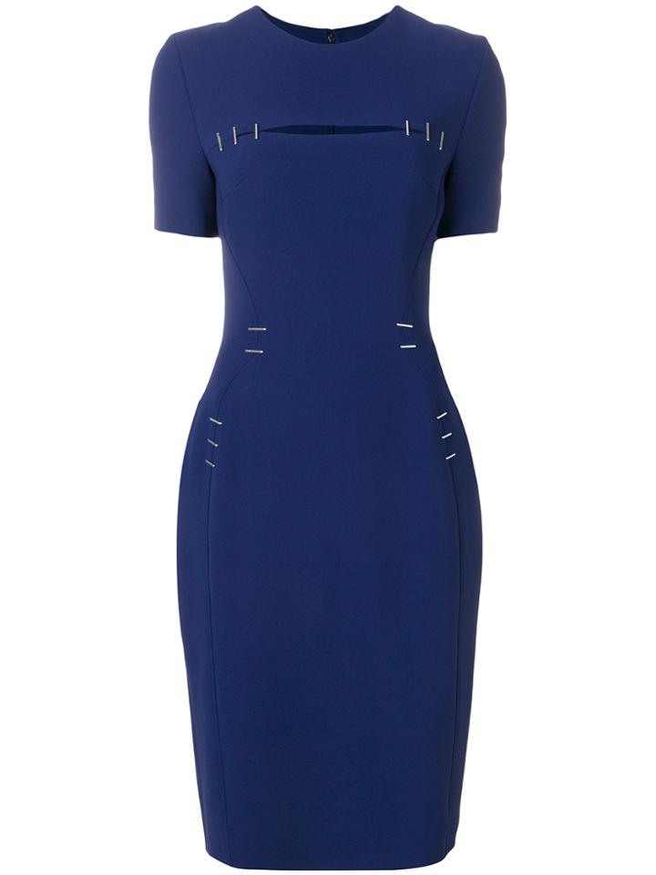 Mugler Fitted Waist Dress - Blue