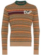 Prada Chevron Logo Wool Pattern Knit Sweater - Multicolour