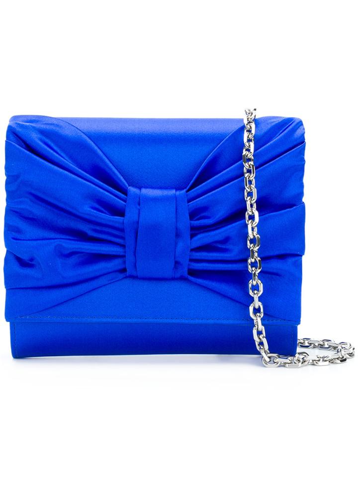 Casadei Draped Bow Clutch - Blue