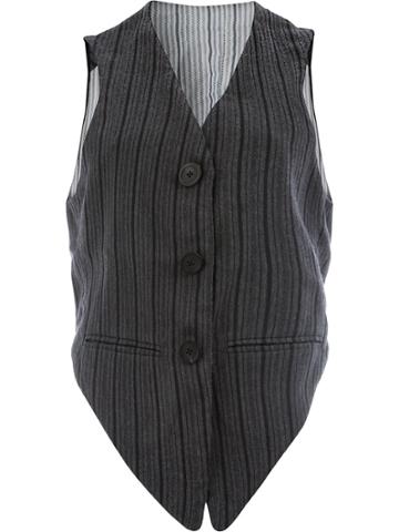 Geoffrey B. Small Striped Vest - Black