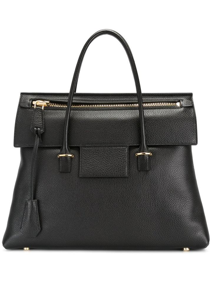 Tom Ford - Zip Top Tote Bag - Women - Leather - One Size, Black, Leather