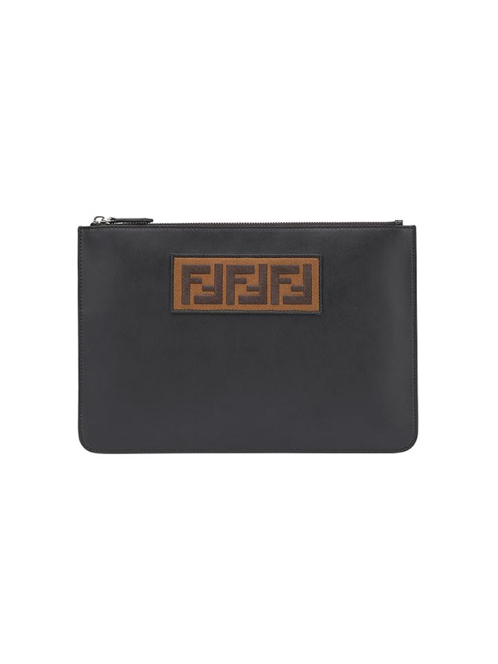 Fendi Ff Logo Pouch - Black
