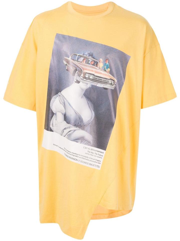 Bmuet(te) Graphic Print Asymmetric T-shirt - Yellow