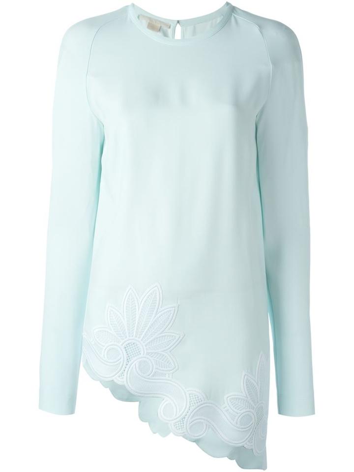 Antonio Berardi Asymmetric Lace-appliqué Blouse