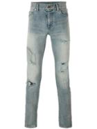 Saint Laurent Distressed Skinny Jeans, Men's, Size: 29, Blue, Cotton/spandex/elastane