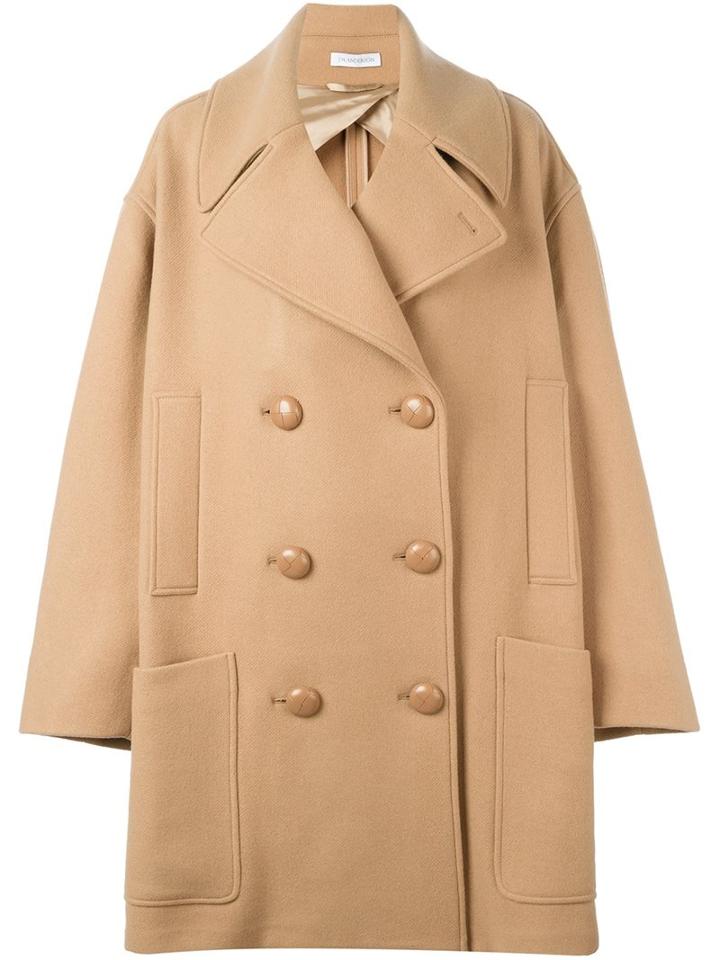 J.w.anderson Oversized Double Breasted Coat, Women's, Size: 8, Nude/neutrals, Polyamide/viscose/wool