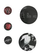 Raf Simons Set Of 5 Graphic Pins - Silver