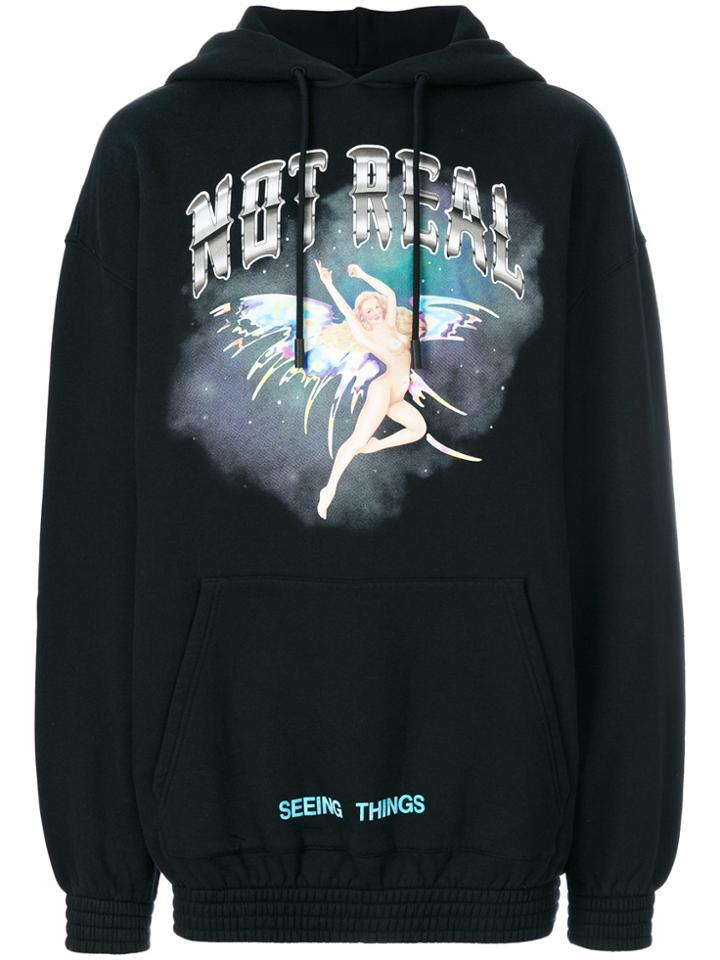 Off-white Angel Print Hoodie - Black