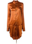 Ann Demeulemeester Button Up Blouse, Women's, Size: 38, Brown, Silk/spandex/elastane