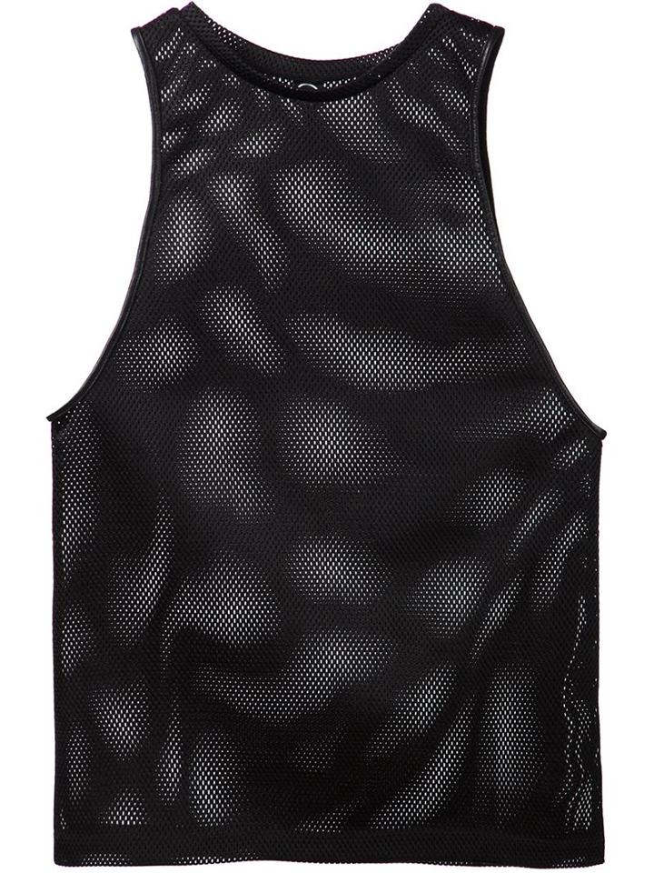 Ada + Nik Mesh Tank, Men's, Size: Small, Black, Lamb Skin/polyamide