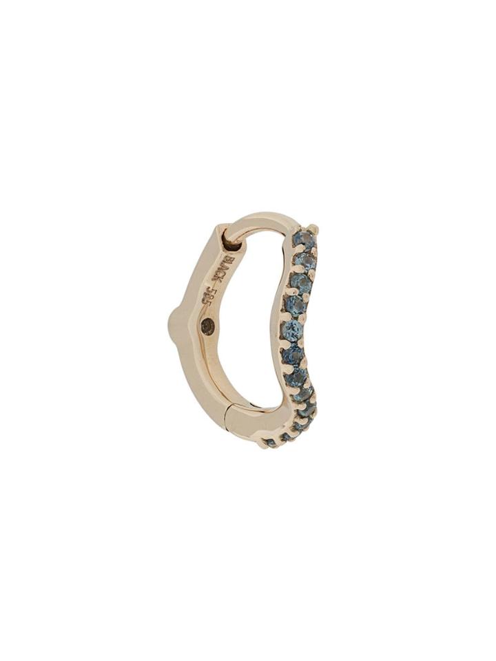 Maria Black Sapphire Wave Huggie Earring - Metallic