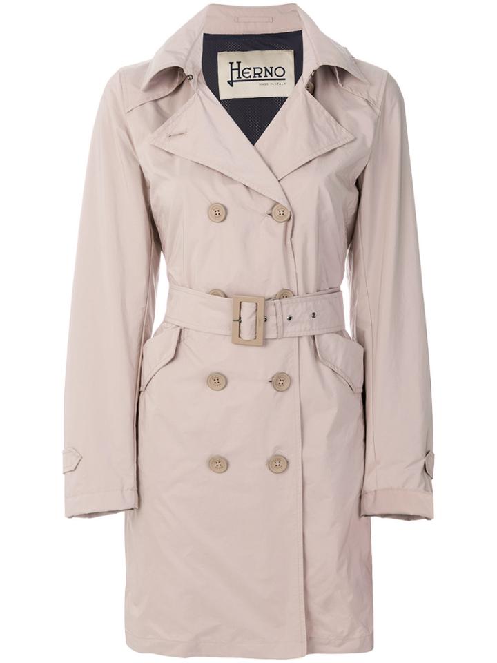 Herno Short Trench Coat - Nude & Neutrals