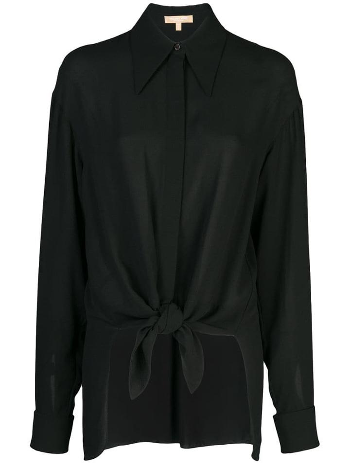 Michael Kors Tie Front Shirt - Black