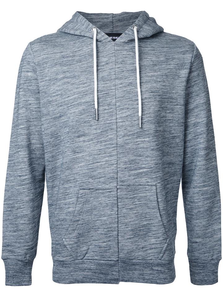Diesel Front Pockets Hoodie, Men's, Size: Medium, Grey, Cotton/polyester