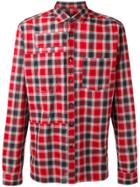 Lanvin Topstitched Patchwork Checked Shirt - Red