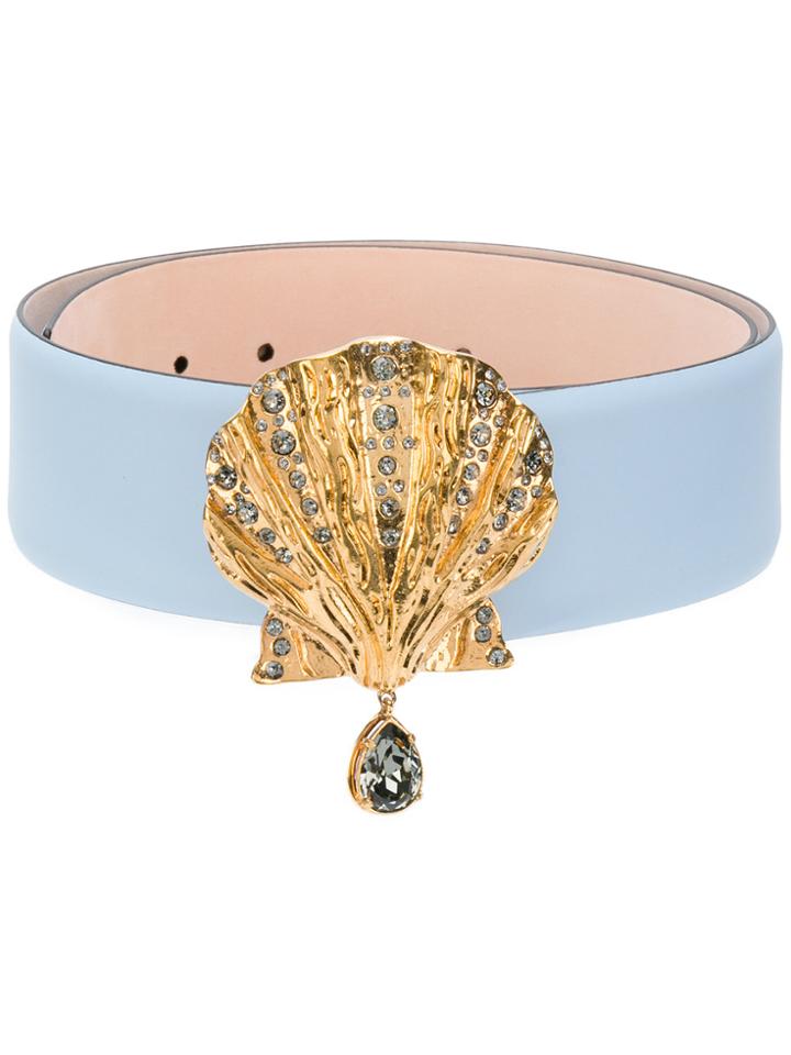 Versace Seashell Embellished Belt - Blue