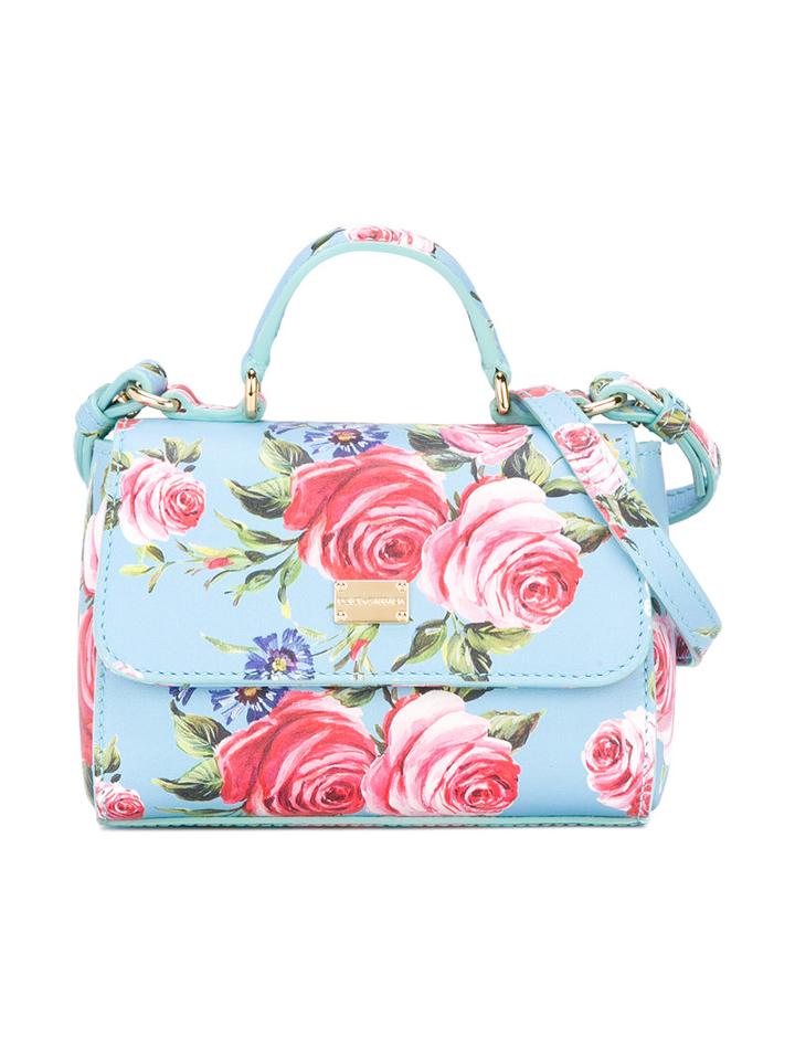 Dolce & Gabbana Kids Rose Print Tote, Girl's, Blue