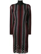 Dvf Diane Von Furstenberg Geometric Pattern Knitted Dress - Black
