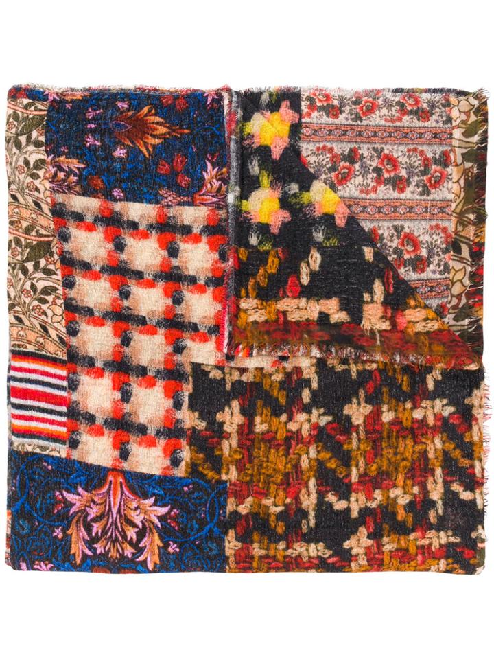 Faliero Sarti Decoration Patterned Scarf - Blue