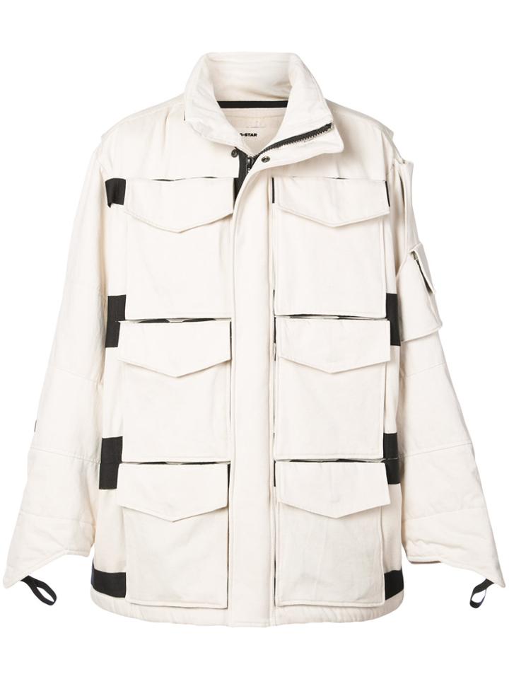 G-star Raw Research Multi-pocket Front Hooded Jacket - White