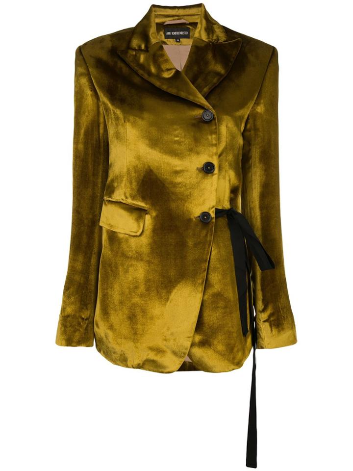 Ann Demeulemeester Crushed Velvet Blazer - Gold