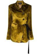Ann Demeulemeester Crushed Velvet Blazer - Gold