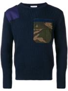 Gosha Rubchinskiy Camo Pocket Ribbed Sweater - Blue