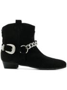Marc Ellis Chain Embellished Ankle Boots - Black