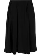 Reinaldo Lourenço Side Slit Midi Skirt - Black
