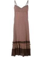 Comme Des Garçons Vintage Polka Dot Frayed Edge Dress - Brown