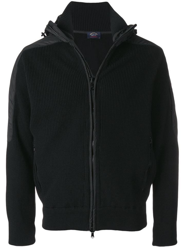 Paul & Shark Knitted Hooded Jacket - Black