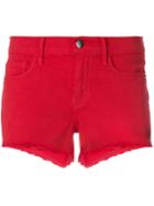 Frame Denim Frayed Denim Shorts - Red