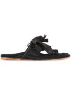 Figue Fringed Sandals - Black