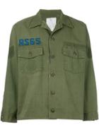 As65 Flaming Embroidered Overshirt - Green