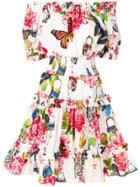 Dolce & Gabbana Shirred Butterfly Dress - Multicolour