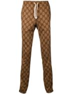 Gucci Gg Pattern Track Trousers - Brown