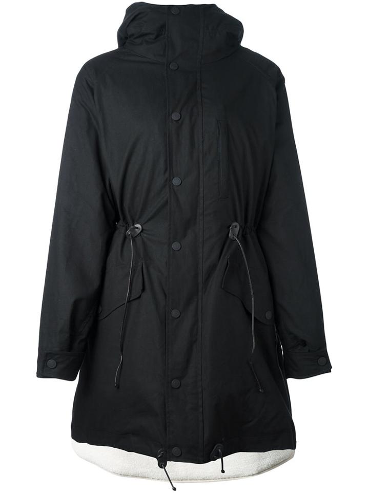 Marcelo Burlon County Of Milan Hooded Parka, Women's, Size: Xs, Black, Cotton/nylon/polyester