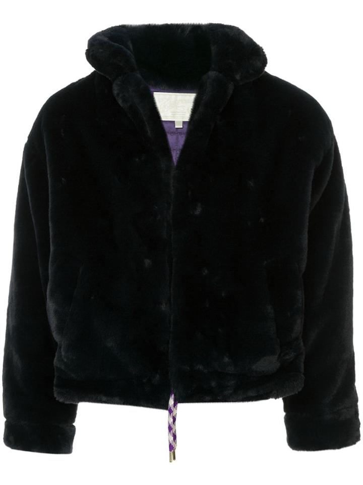 A(lefrude)e Faux Fur Bomber Jacket - Blue