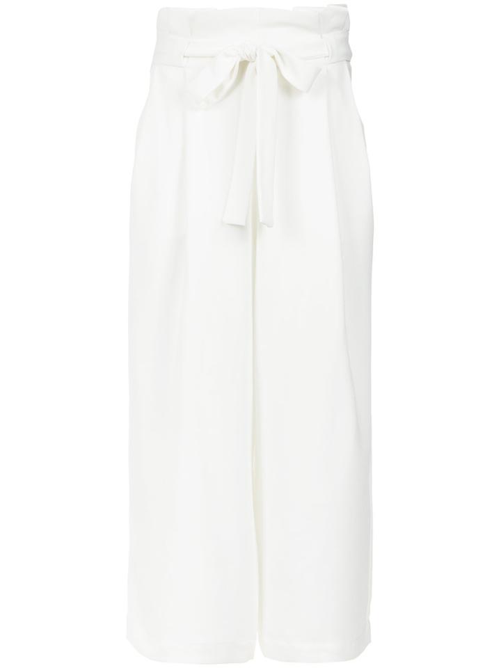 Olympiah High Waist Belted Trousers - White