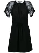 Miu Miu Lace Sleeve Mini Dress - Black