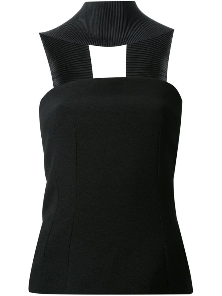Christopher Esber Reverse Pleat Halter Top, Women's, Size: 6, Black, Polyester/spandex/elastane