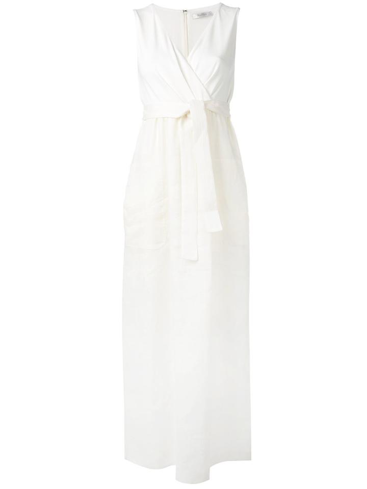 Max Mara Plunge Wrap Maxi Dress, Women's, Size: 42, White, Viscose/spandex/elastane/polyamide/cotton