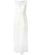 Max Mara Plunge Wrap Maxi Dress, Women's, Size: 42, White, Viscose/spandex/elastane/polyamide/cotton