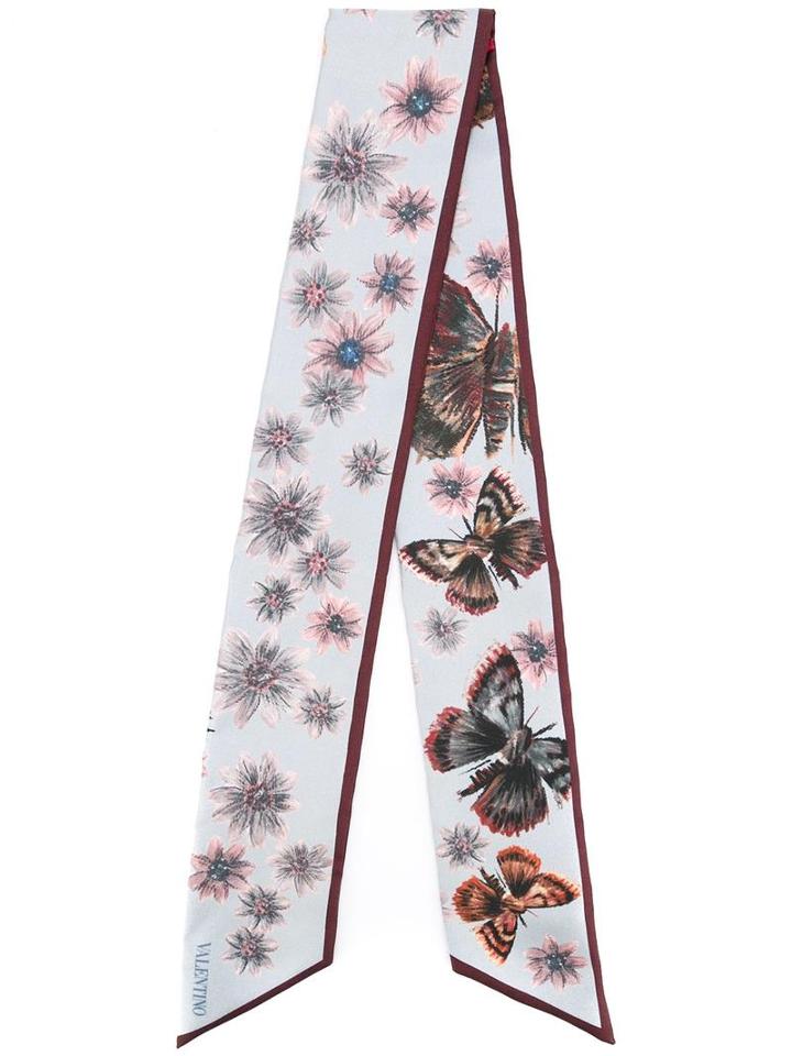 Valentino Valentino Garavani Mariposa Scarf, Women's, Grey, Silk