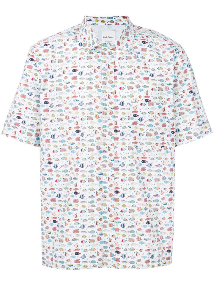 Paul Smith Fish Print Shirt - White
