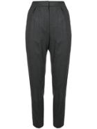 Theory High Rise Tapered Trousers - Grey